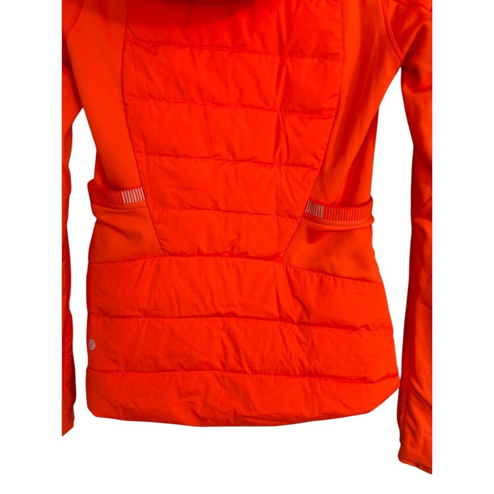 Lululemon Down for It All Goose Puffer Jacket Size 4 Atomic Orange - Picture 7 of 10